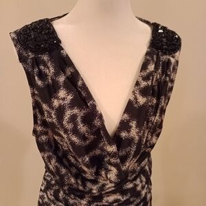INC International Concepts Black and Cream Dress